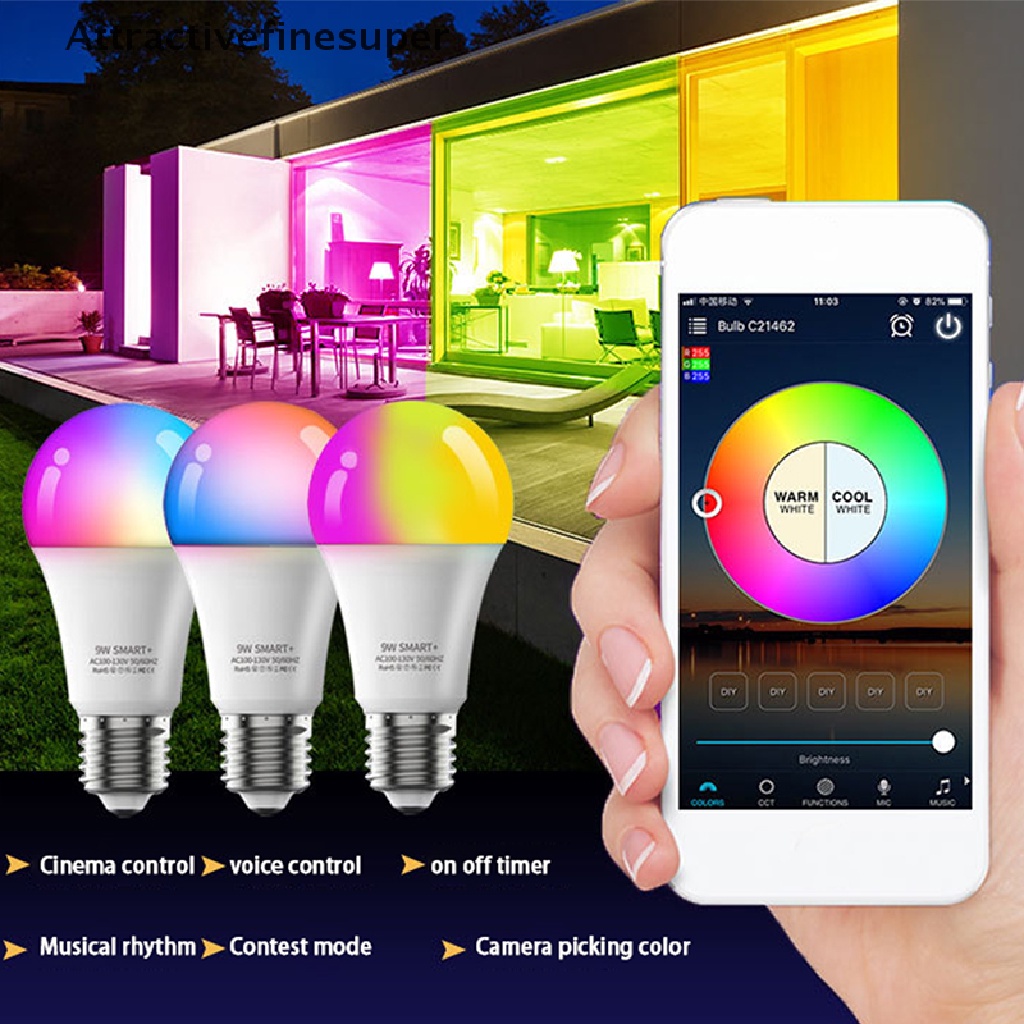 Lampara Led Wifi Smart 9w Luz Inteligente Alexa Google Home