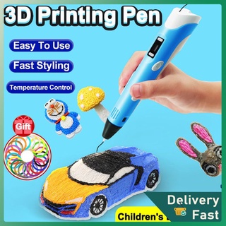 Bolígrafo de impresión 3D Bolígrafo 3D Pantalla LCD con filamento PLA de 3  colores Bolígrafo de impresión 3D para niños y niñas Azul Doodler Juguetes  de dibujo para regalo de Navidad(Azul) Rojo