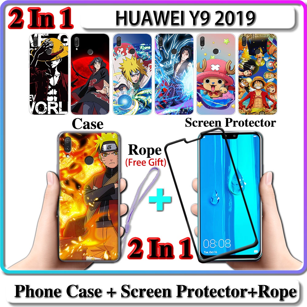 2 En 1 Funda Huawei P40 lite Con Vidrio Templado Curvado De Cerámica  Protector De Pantalla Stich Y Minnie Diseño