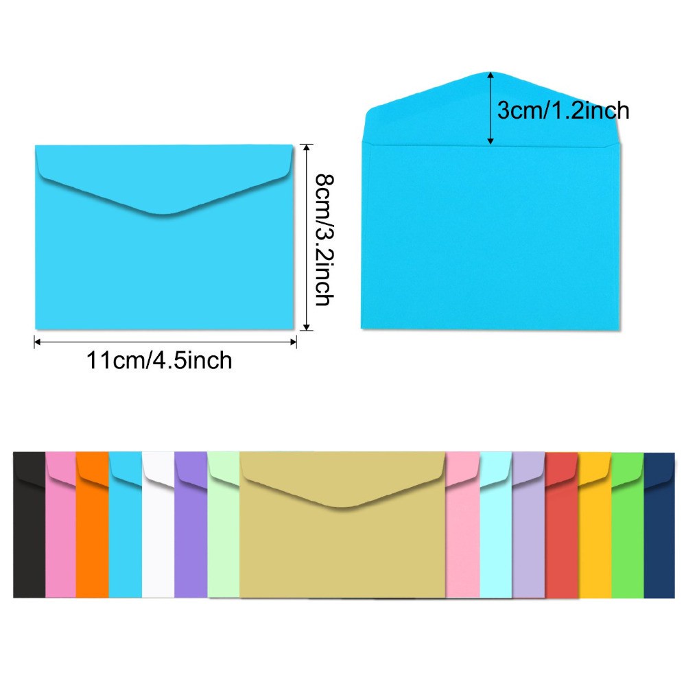 5PCS 14 colores pequeños sobres para bodas fiesta de navidad acción de  gracias tarjetas de regalo amor cartas suministros