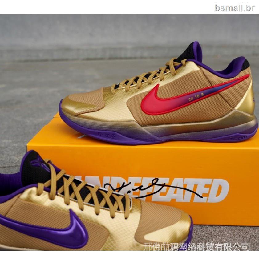 Original Tênis Nike Kobe 5 Protro Golden Purple Hombres Y Mujeres Estilo  Da6809-700