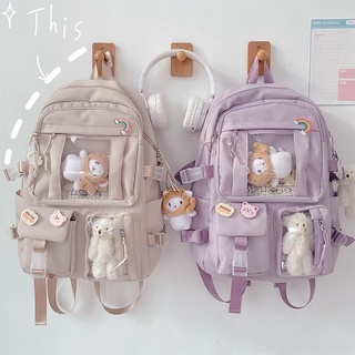 Mochila Kawaii para niñas y niños, linda mochila escolar para estudiantes  con bolsa para bolígrafos, bolsa de viaje para portátil con diseño de