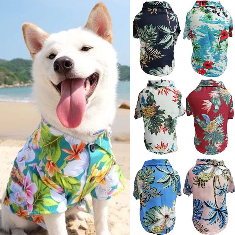 estilo hawaiano ropa de perro francés mascota de verano mascota ropa para perros pequeños cachorro chihuahua ropa perro pug | Shopee México
