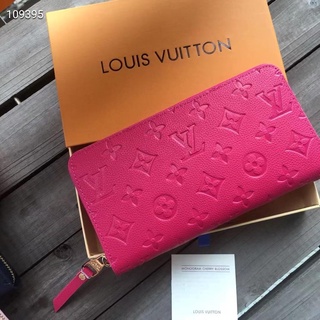 ✥ [Con Caja] 100 % Auténtico Louis Vuitton Nuevo Rosa Relieve LV Cartera  Larga 60017 Diamante Mujer s Cremallera