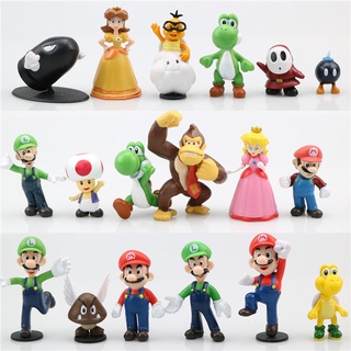 Dieciocho figuras de acción de PVC de Super Mario Bros, juguetes de Yoshi,  Princesa Peach, Luigi, Shy Guy, Odyssey, Donkey Kong, muñecos de dibujos  animados : : Juguetes y Juegos