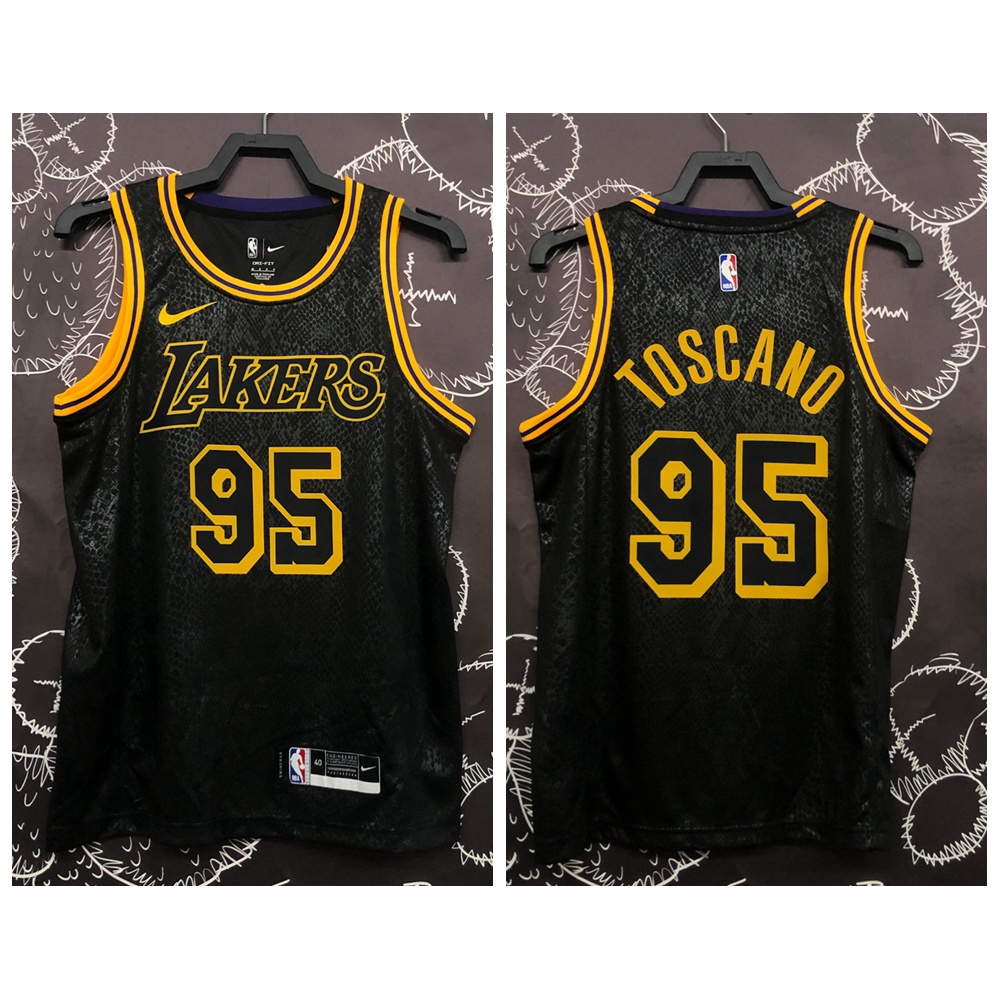 TOSCANO#95 Los Angeles Lakers Black NBA Jersey - Kitsociety