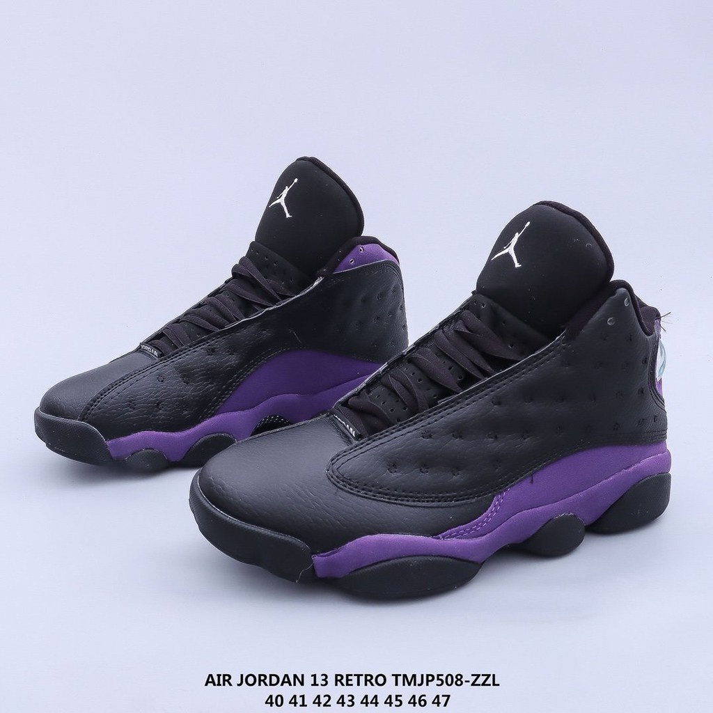 2021Nike Air Jordan 13 Retro 13th Generation Aj13 Zapatos De Baloncesto De Alta Calidad Negro Morado Shopee Mexico