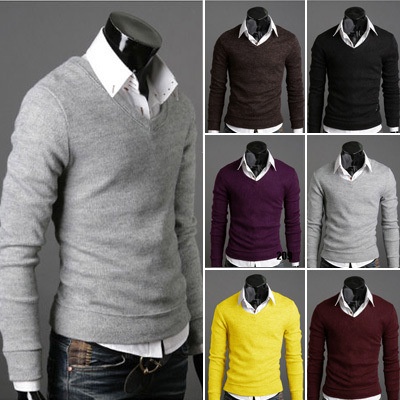 Pullover de outlet hombre cuello v