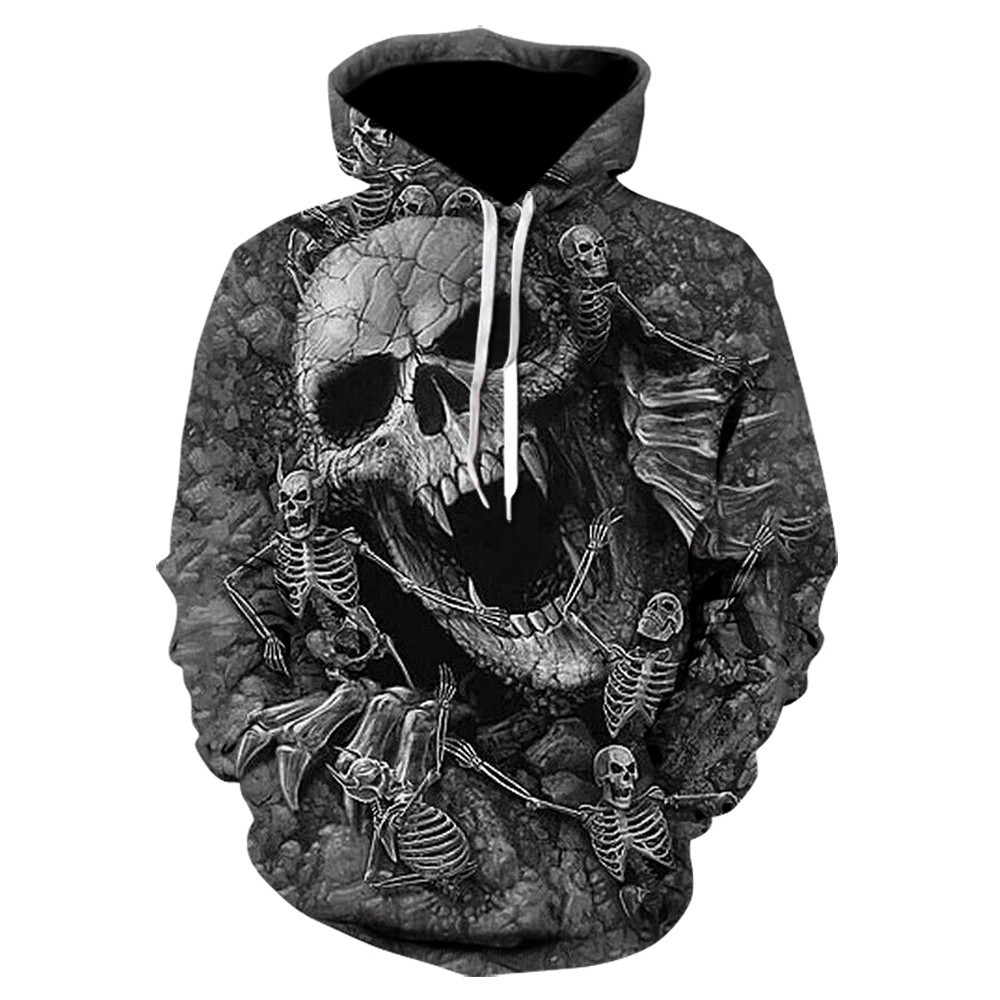 Calavera Sudadera Con Capucha Para Los Hombres Impreso 3d Sudaderas Punk  Rock Ropa Vintage Hombre Casual
