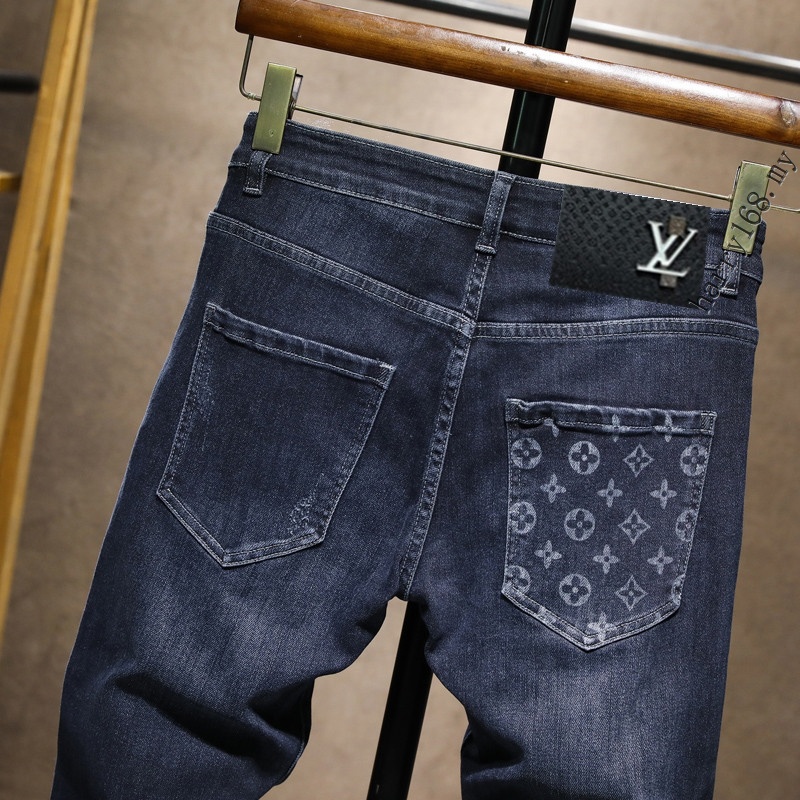 LV LOUIS VUITTON Calça jeans casual Masculina Tamanho 28-38 M725
