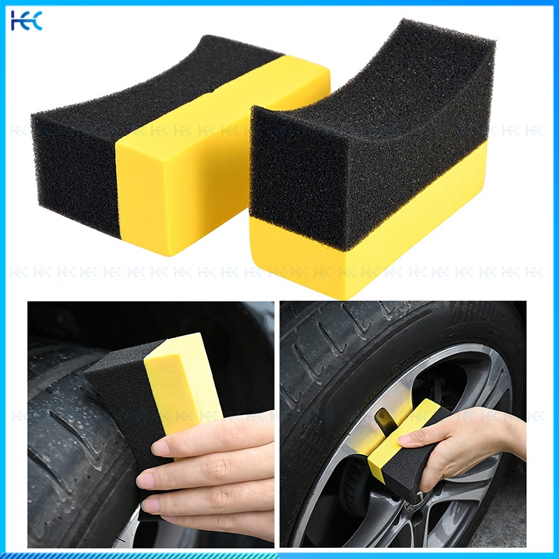 U-Shape Car Wash Tire Wax Polishing Compound Sponge Corner Wipe Clear ...