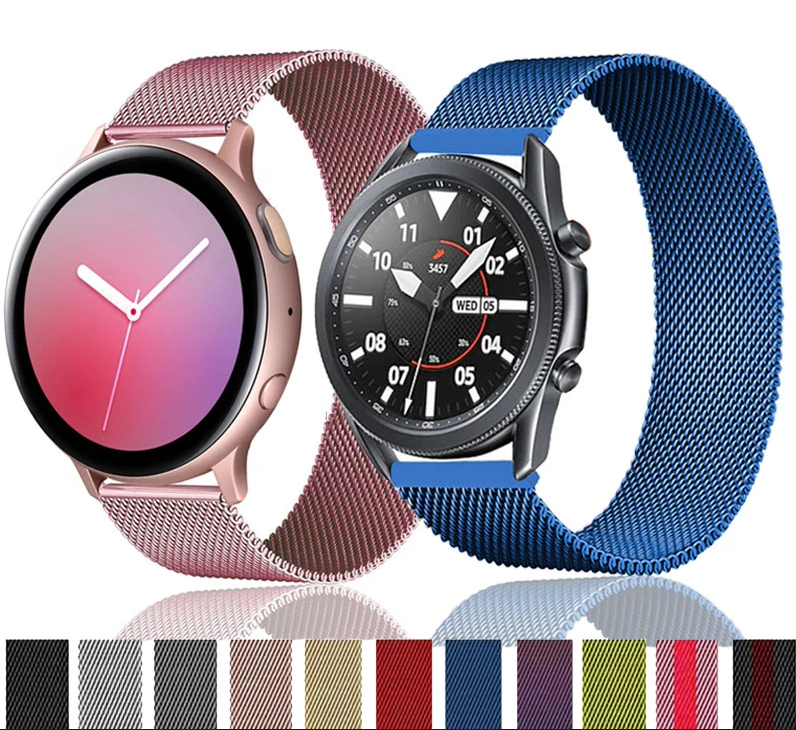 Comprar Correa de silicona de 20mm para reloj inteligente Garmin Forerunner  245 245M 645/Vivoactive 5/Vivomove para Samsung Galaxy Watch Active 2