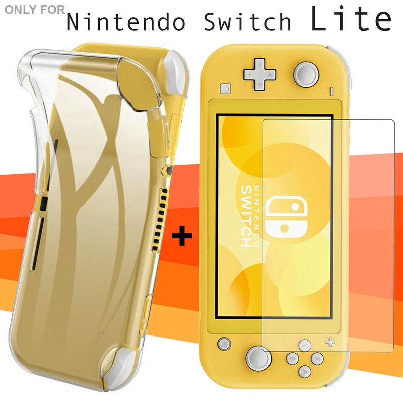 Funda de TPU 2 en 1 para Nintendo Switch Lite, funda transparente para  Nintendo Switch Lite con Protector de pantalla de cristal templado