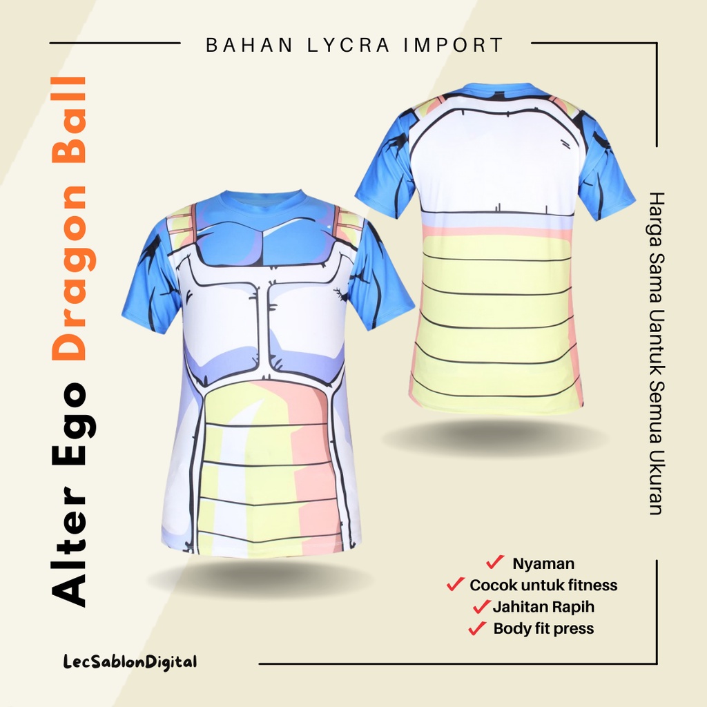 Alter Ego Dragon Ball Vegeta Ropa De Entrenamiento Deportivo/Bejita GYM ...