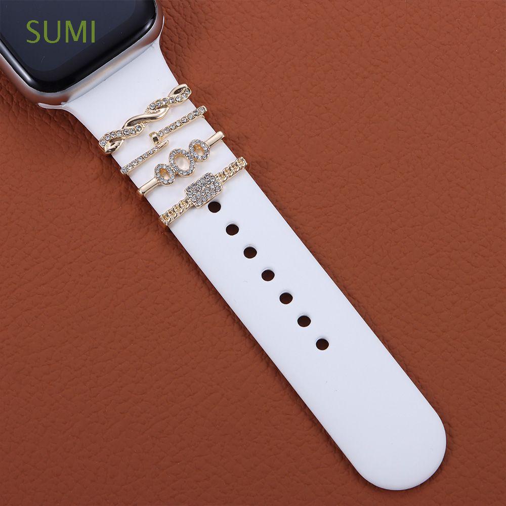 SUMI Metal Adorno de banda de reloj Diamante Accesorios de correa Anillo  decorativo Creativo Clavos Pulsera Broche Dijes para cinturones de muñeca