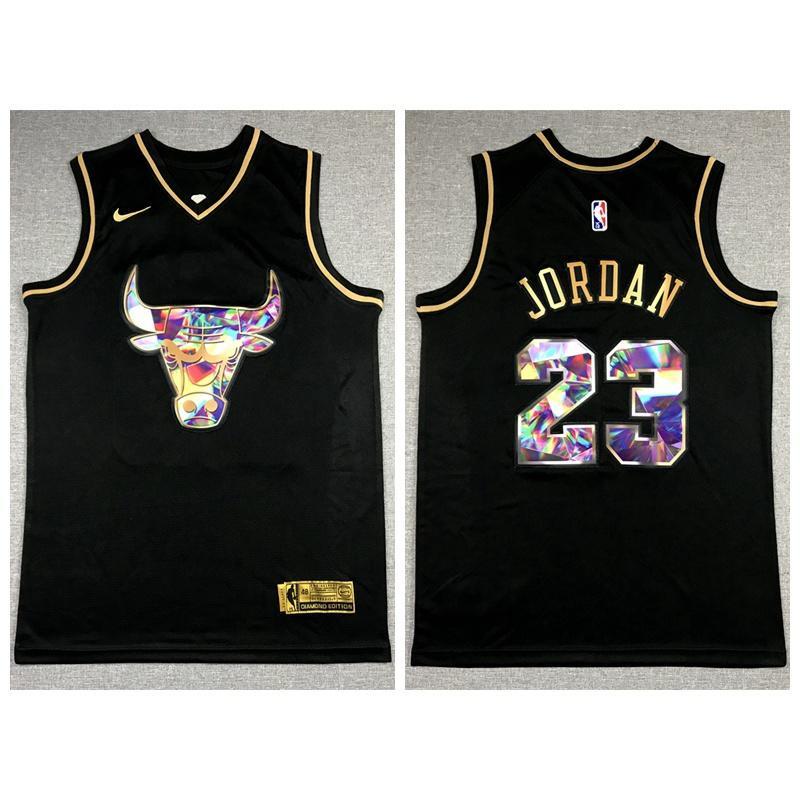 Camiseta NBA Chicago Bulls 23 Jordan Diamond Edition Oro Negro Shopee Mexico