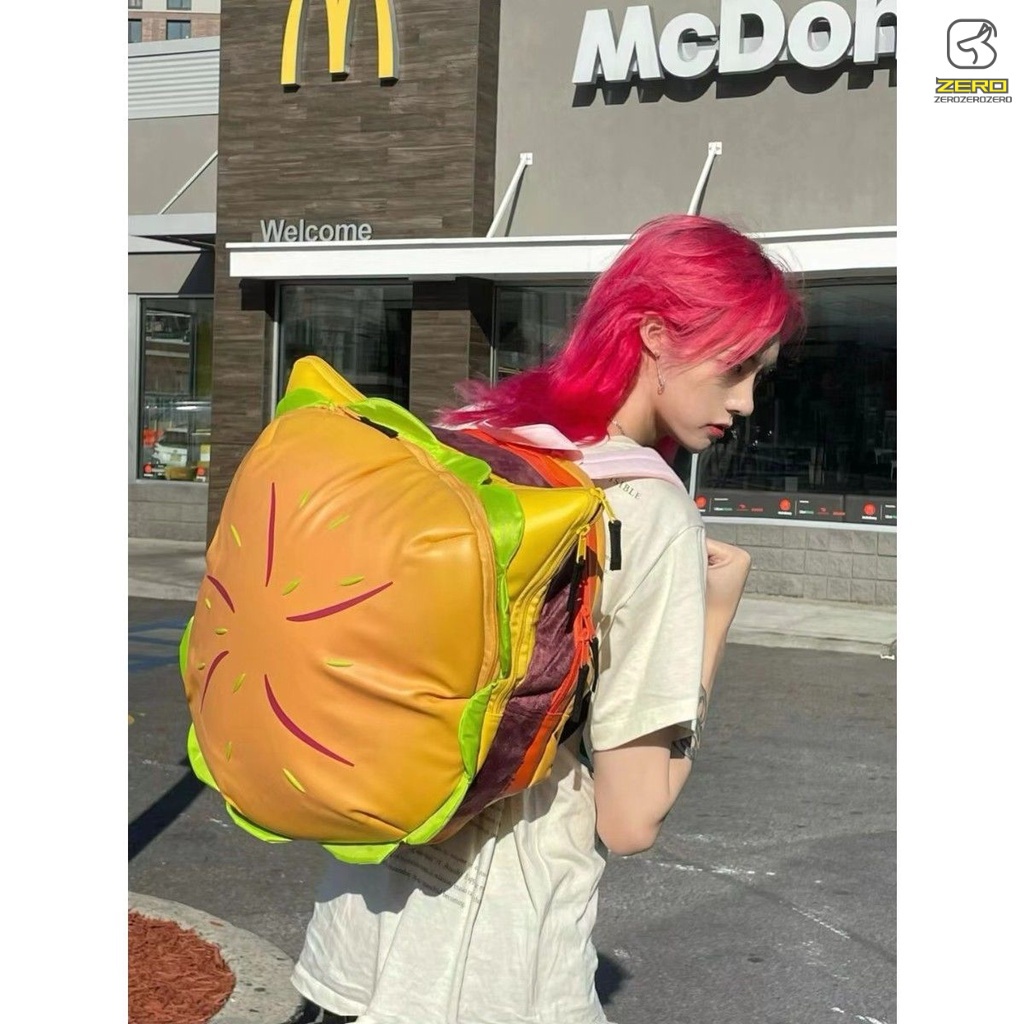 2022 Nuevo Estilo De Moda De Dibujos Animados Hamburguesa Queso Lindo Estudiante Bolsa De La Escuela De Gran Capacidad Mochila Shopee Mexico