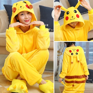 Pijama Para Pikachu Animal Pijamas Ropa De Dormir De Manga Larga De Dibujos Animados Conjunto De Hogar Invierno Pareja | Shopee