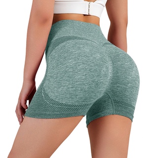 Pantalones cortos deportivos de cintura alta para mujer/pantalones  ajustados de yoga