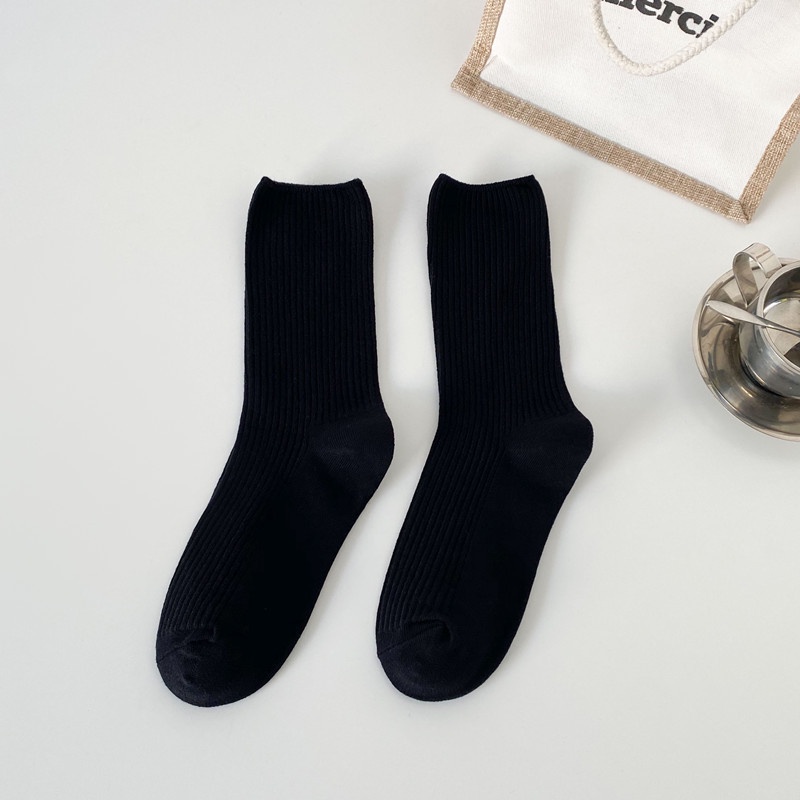 Pack De 2 Pares Calcetines Mujer Tubo Medio - Algodón Suave Y Transpirable - Blanco Y Rosa