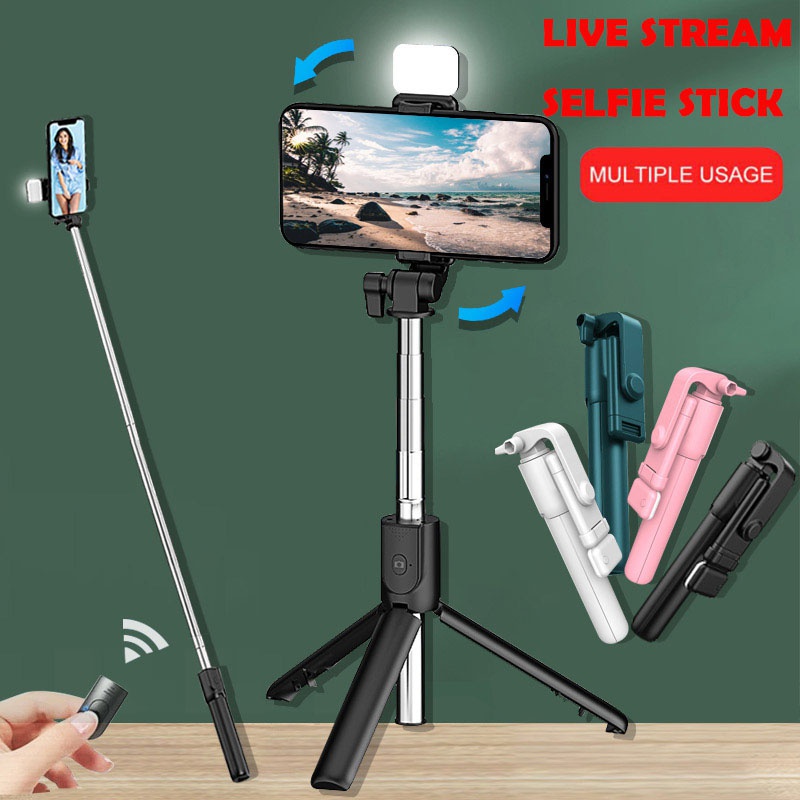 Soporte inalámbrico para trípode/palo Selfie para teléfono móvil con luz