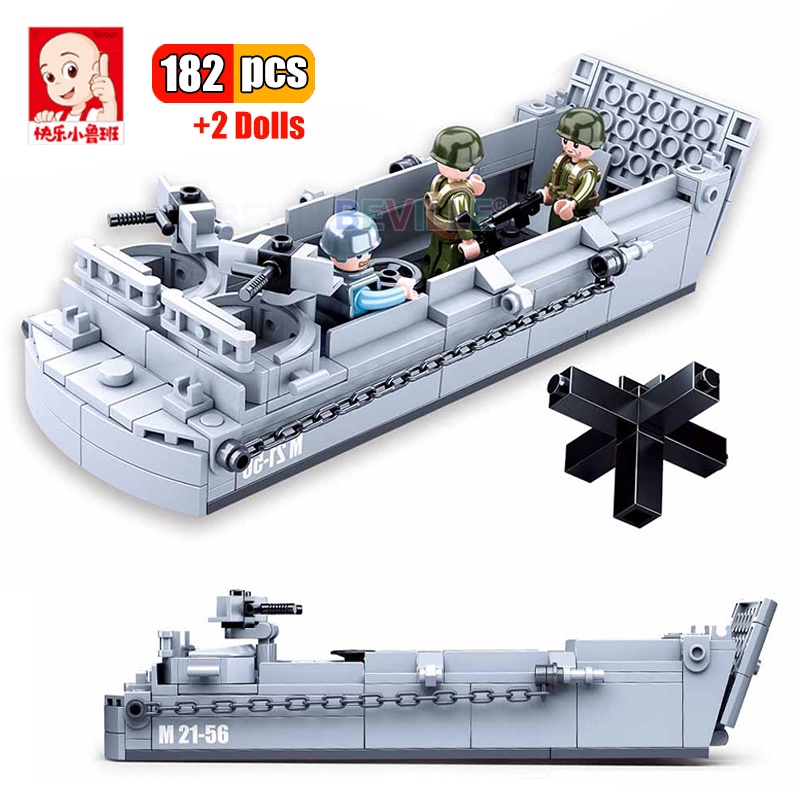 182Pcs Sluban 0855 WW2 US Militar De Aterrizaje De La Nave De Guerra Bloques De Construccion Lego Compatible Barco Marina Ladrillos Conjunto De Soldados Modelos De Bricolaje Juguetes Ninos Shopee Mexi...