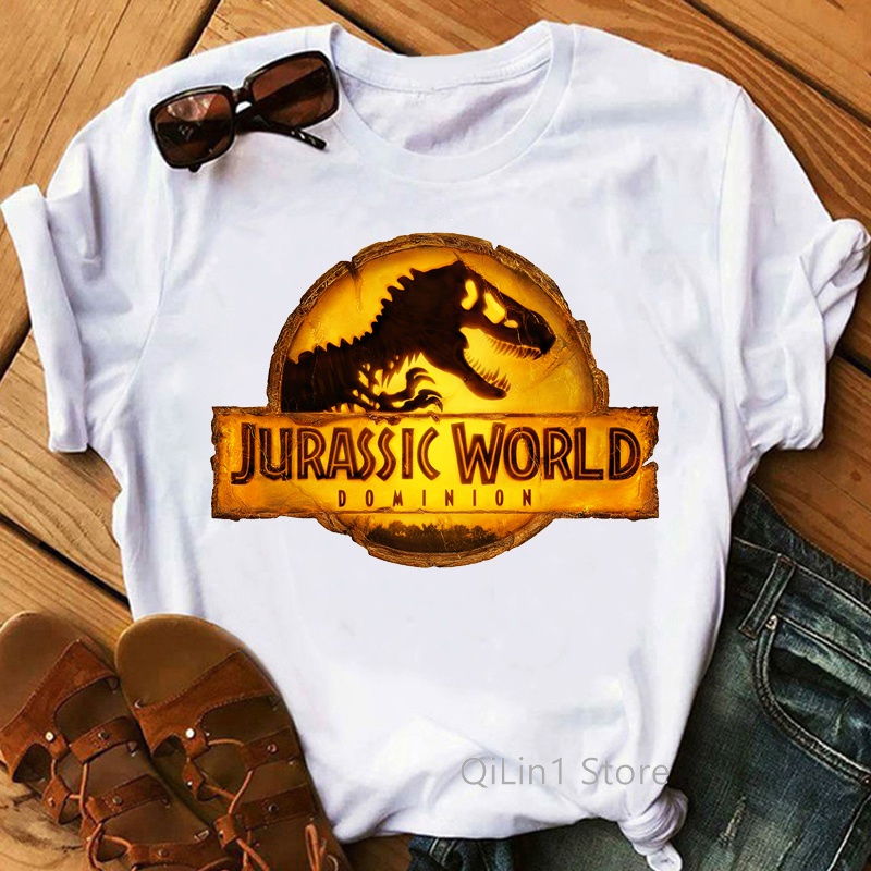 Cool Jurassic World park Camiseta Mujer Ropa Verano Top Dinosaurio Camisetas Blanco O Cuello Manga Corta Streetwear Shopee Mexico