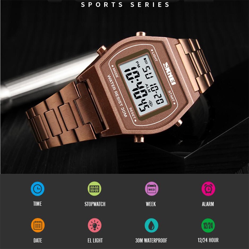 Relojes de pulsera para mujer, reloj deportivo digital para mujer,  resistente al agua, relojes deportivos con