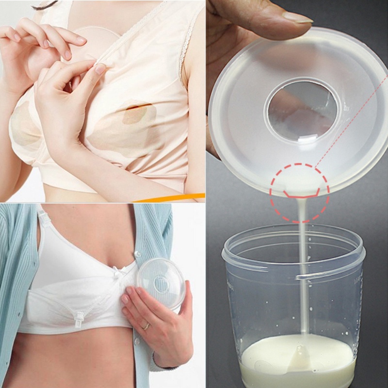  Lictin Colector de leche materna para lactancia materna, 2  almohadillas de silicona para el pecho, taza de lactancia para madres  lactantes, protege los pezones doloridos, suave y reutilizable, con 20  bolsas