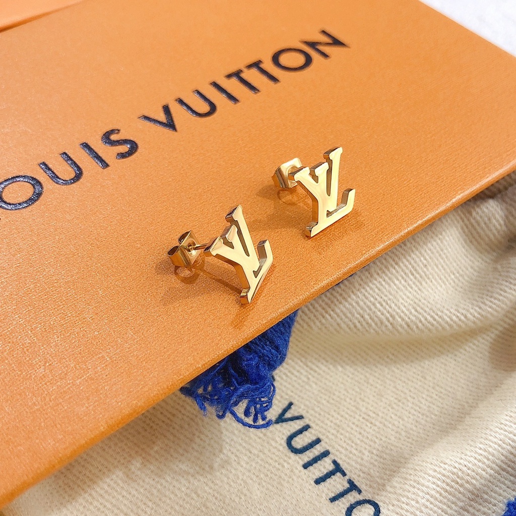 Nueva Moda LV Aretes Con Logotipo De Letras Joyería Para Mujer