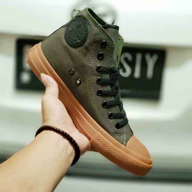 Marinero Inicialmente flotador Botas Converse verde ejército | Shopee México