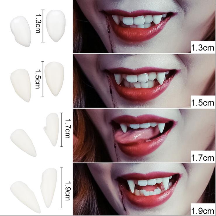 colmillos de dientes de vampiro diy prótesis dentales props disfraz de  halloween props fiesta ecológico resina