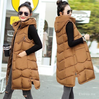 Comprar Chaqueta de algodón de moda de otoño e invierno Chaleco de algodón  con capucha Chaleco de longitud media para mujer Chaqueta con chaleco Ropa exterior  para mujer Prendas de vestir casuales