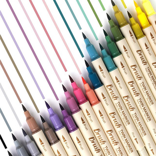 Ohuhu Marcadores de tono de piel de 36 colores: pincel de doble punta y  marcadores de punta fina para colorear para adultos, juego de rotuladores  de