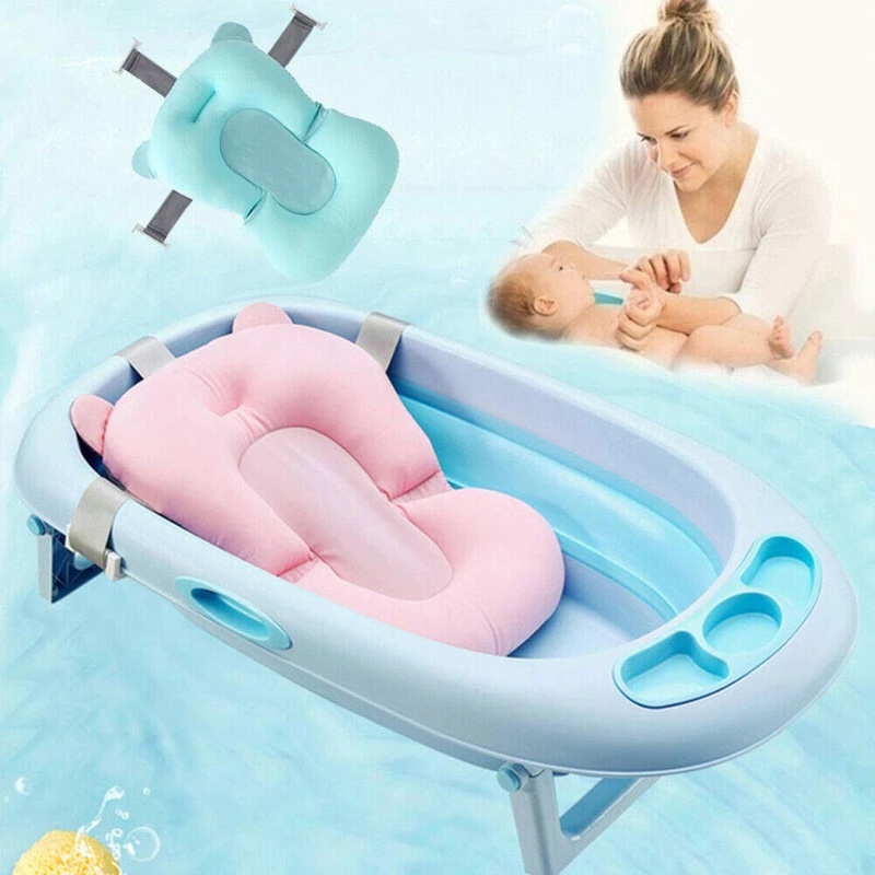  Cojín de asiento de bañera para bebé, cojín de baño para  fregadero de bebé, suave ajustable antideslizante cojín de bañera para  recién nacido, almohada de asiento rosa : Bebés