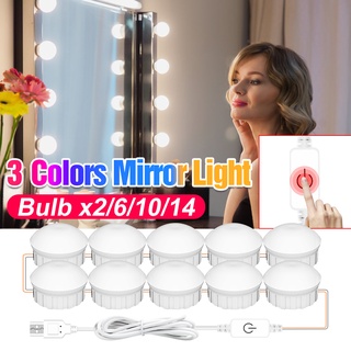 Kit De 3 Luces Espejo Vanidad LED Con Bombillas Luz Para Tocador