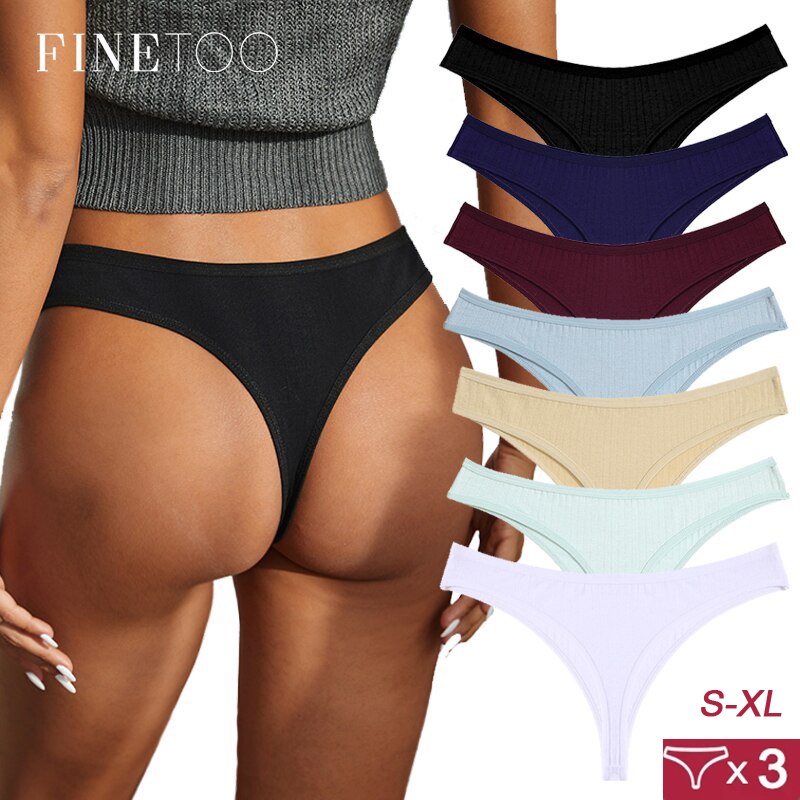 Paquete de 5 tangas de tanga para mujer Ropa interior de tiro bajo