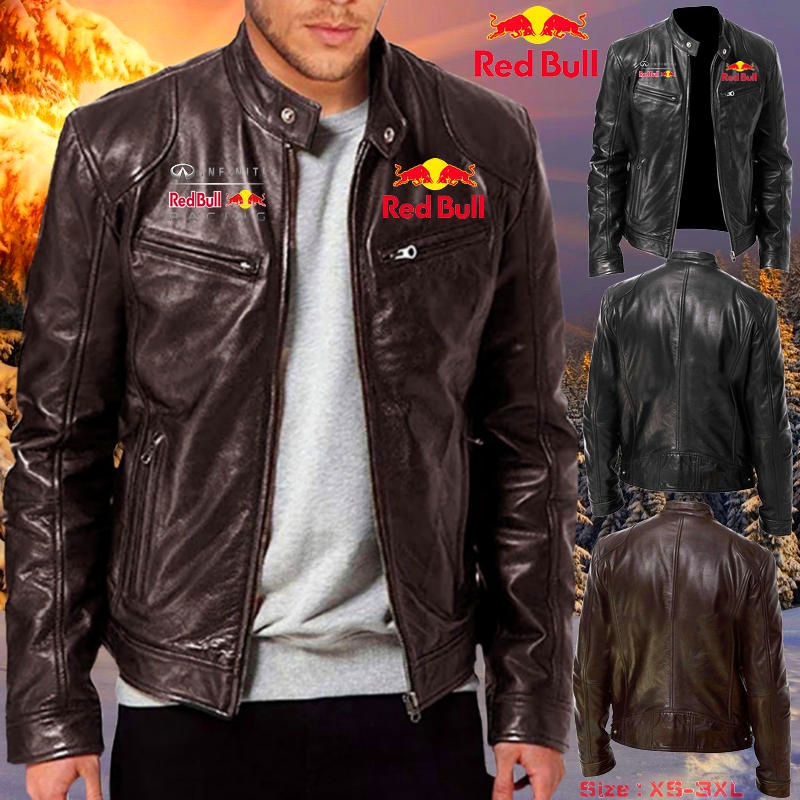 Red Bull Chamarra De Cuero Para Hombres De Motocicleta Chaquetas