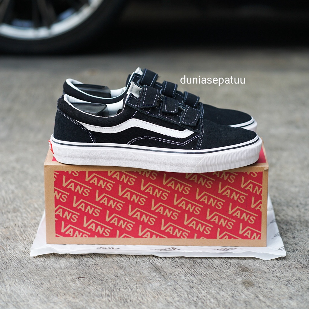 Zapatilla Vans Old Skool Velcro Hombre Negro