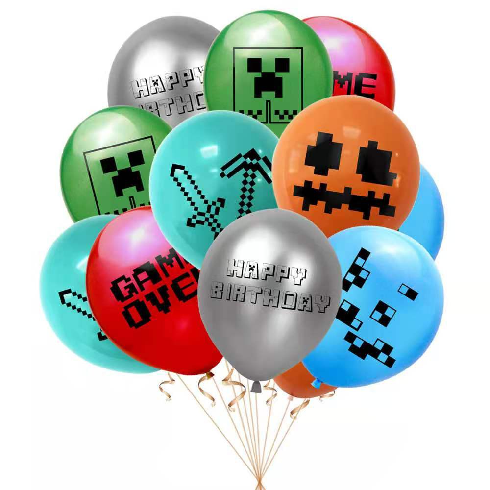 8pcs minecraft globo látex globo minecraft tema fiesta de cumpleaños