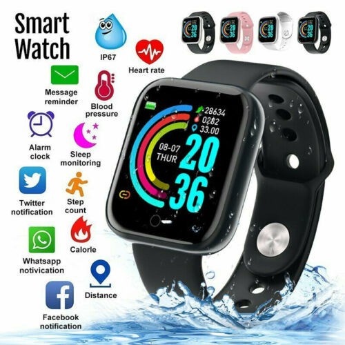 Reloj Inteligente Deportivo Impermeable Con Bluetooth, Negro