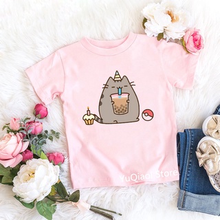 Camiseta rosa intenso gato-princesa niña