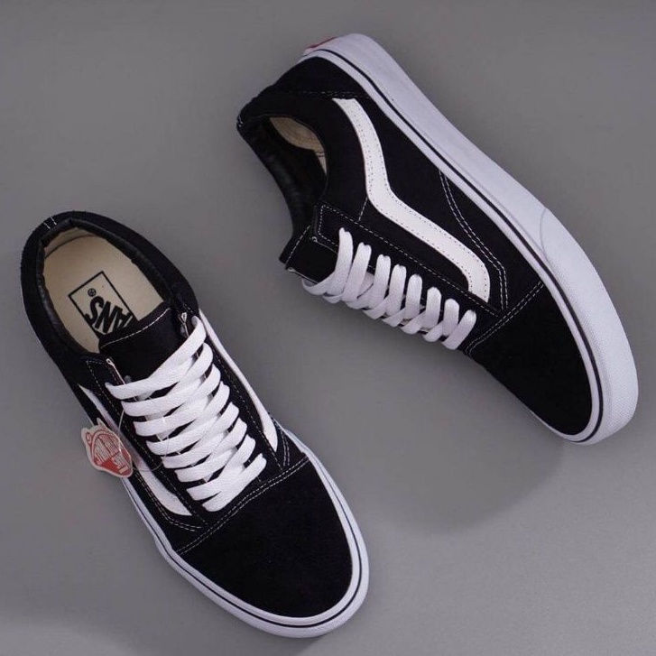 Zapatos vans cheap negro con blanco