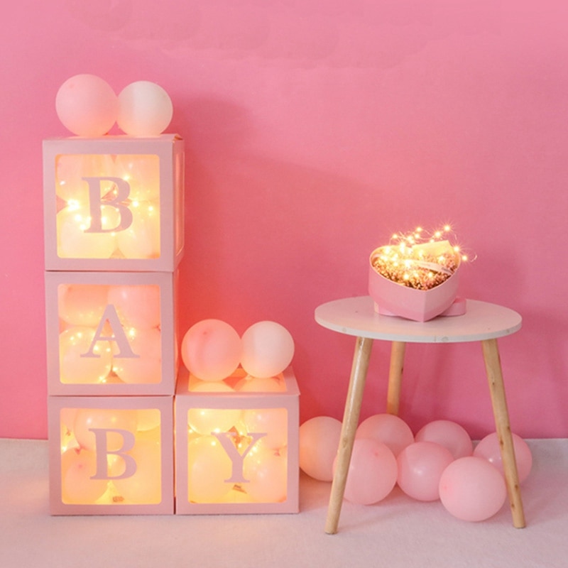 Baby Shower Boxes Cajas De Ducha Para Bebé,26 Letras + Baby