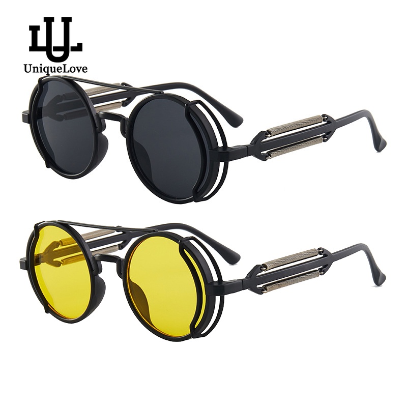 Punk Steampunk Gafas De Sol Retro Hombres Marca Disenador Redondo De Estilo Gotico Productos Mujeres UV400 Shopee Mexico