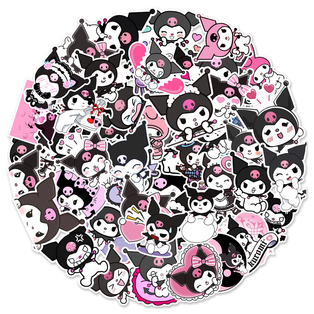 50 Pegatinas Lindas De Dibujos Animados Kuromi Sanrio Impermeables PVC ...