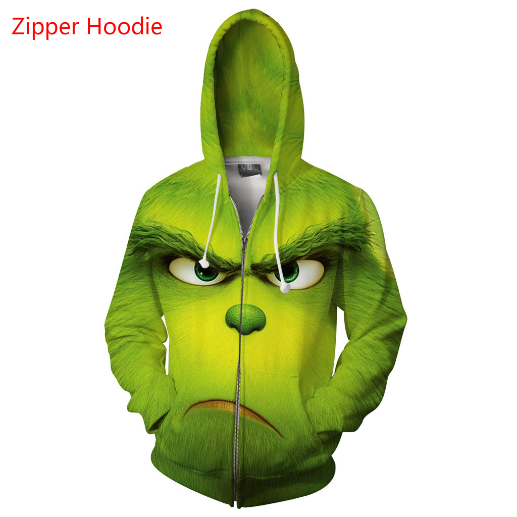 la grinch sudadera con capucha de los hombres de la chamarra de impresi n 3d su ter ropa de abrigo