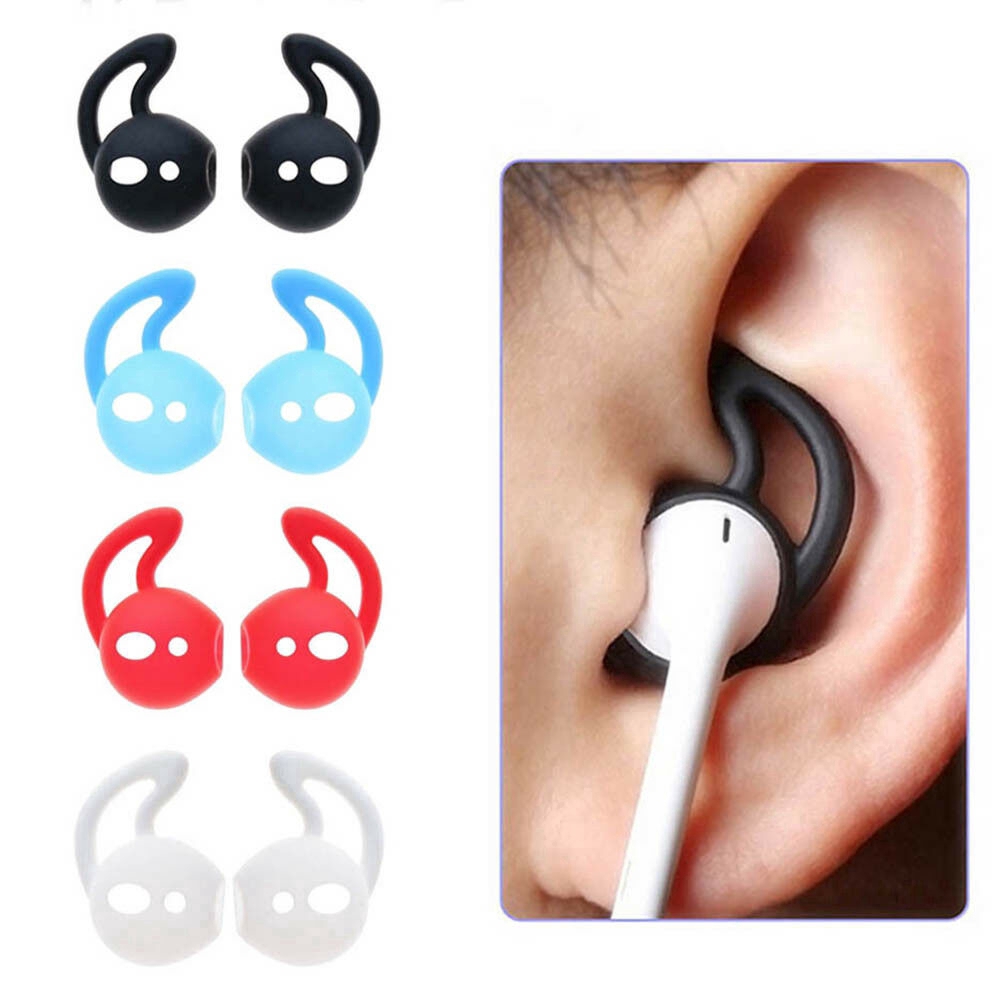 Ganchos para los oídos, cintas ajustables de goma para las orejas, hechos  para auriculares con cable, compatible con auriculares de Apple, color azul