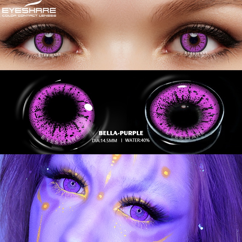 EYESHARE Par De Lentes De Contacto De Color Para Ojos Púrpura