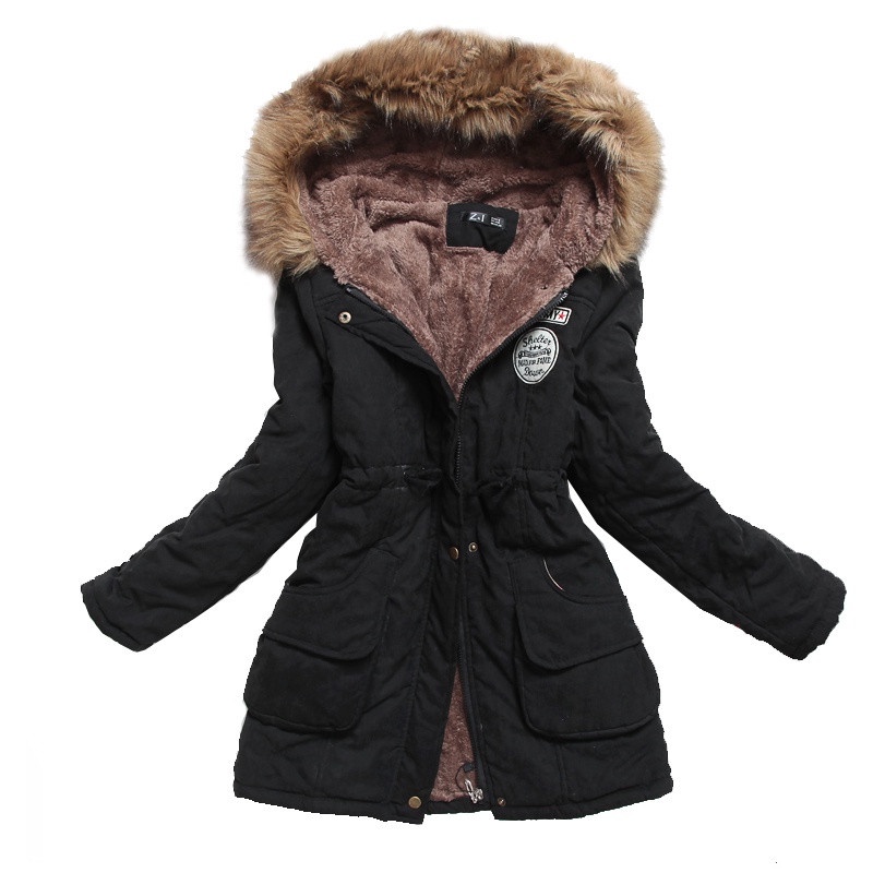 Comprar Nuevo Invierno mujer Cuello de piel Parkas chaquetas de moda con  capucha gruesa abrigo acolchado cálido mujer señora invierno prendas de  vestir